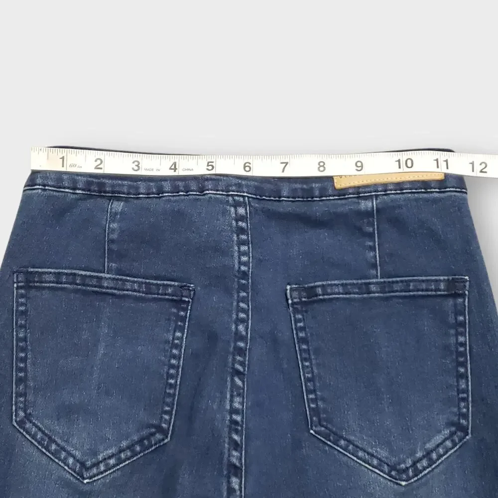 Blank Paige Womens Jean Dramatic Flare Bell Bottom Dark Wash Small Retro Rave - Picture 7 of 12